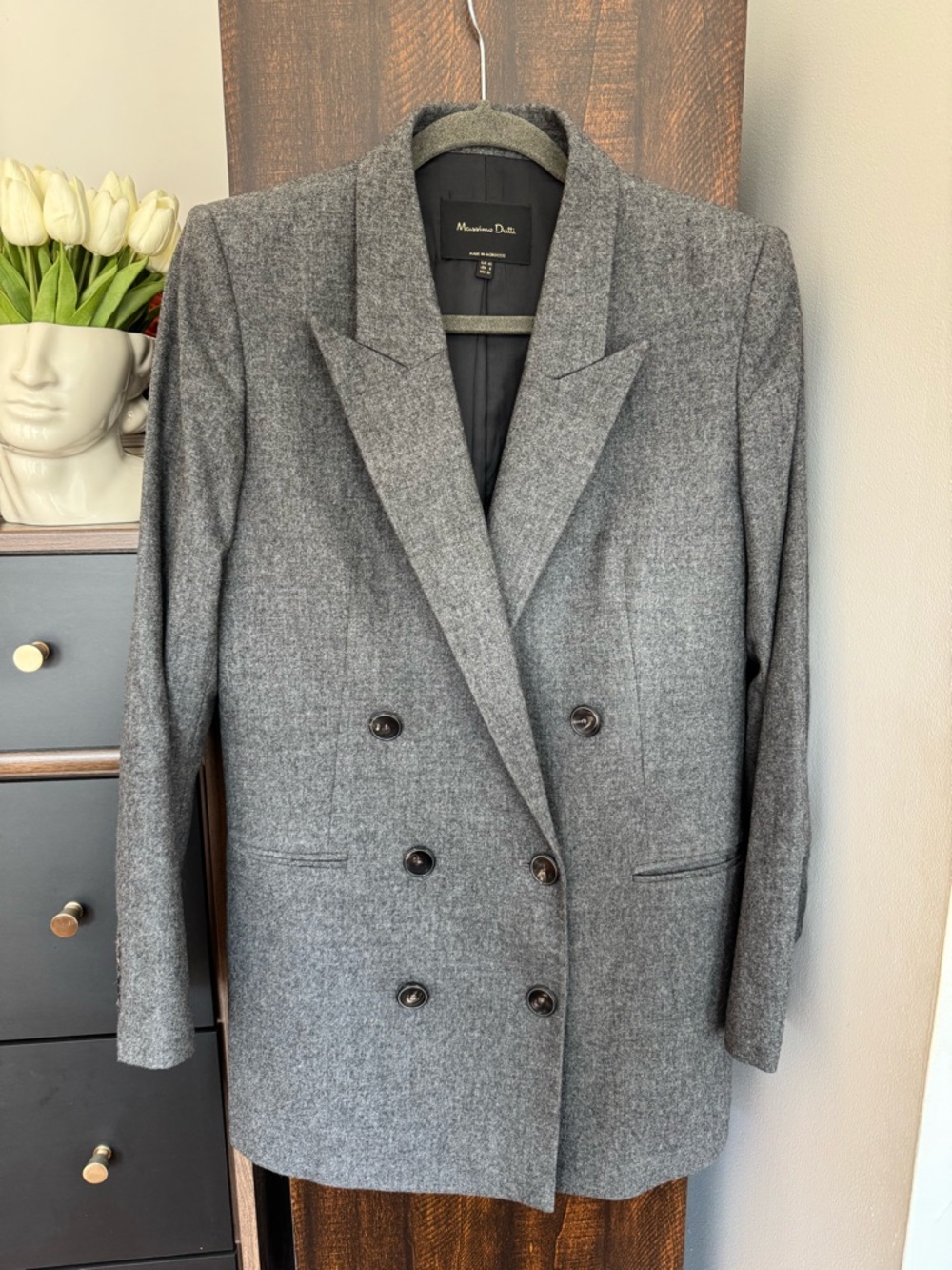 Massimo Dutti Double Breasted Stylish Wool Blazer
